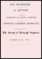 [Gutenberg 55787] • The Telephone / A lecture entitled Researches in Electric Telephony